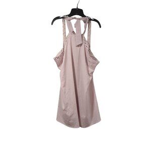Sunnyme Light Pink Tie Collar Sheer Back Zip Sz 2XL